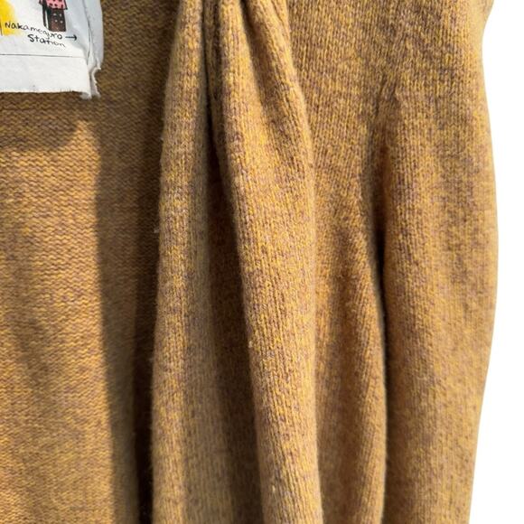 Anthropologie Meguro River Puff Sleeve Cardigan Mustard Yellow Wool Blend Large - Picture 6 of 8